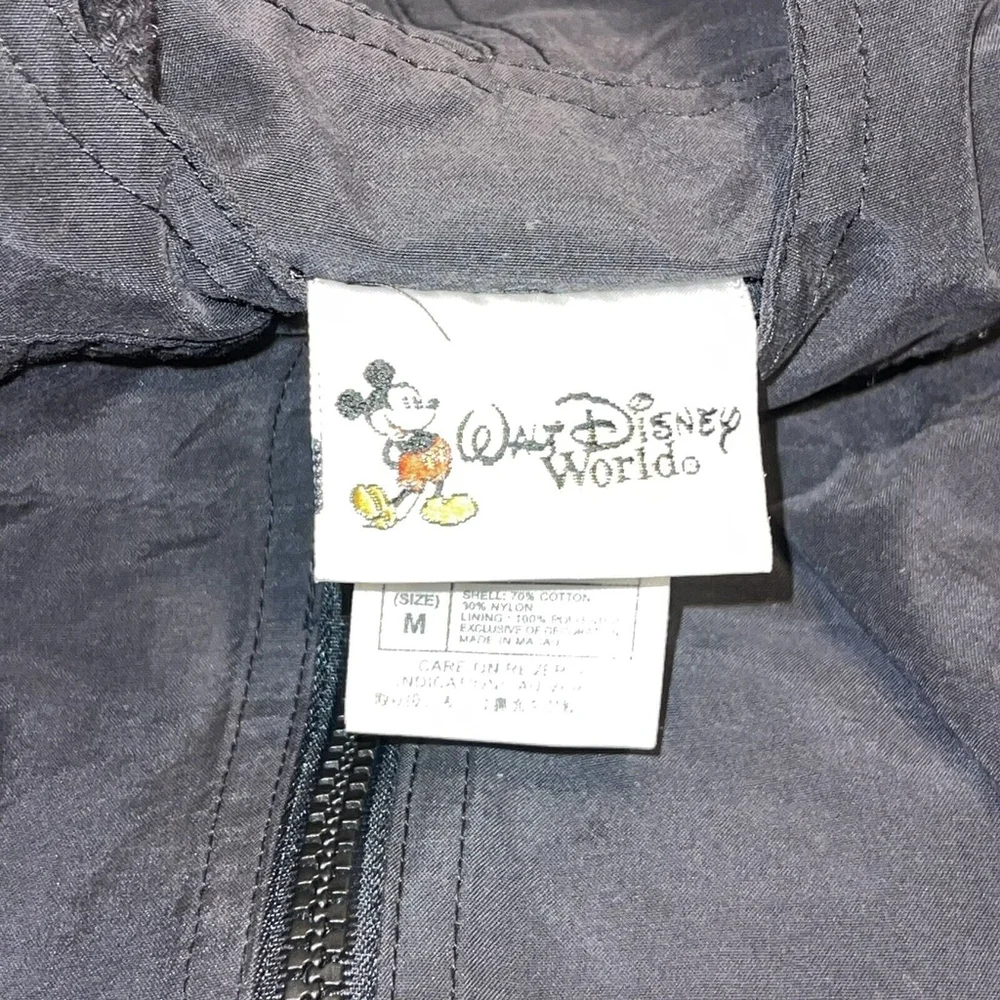 Vintage Rare Walt Disney World Jacket Mens Medium Black Windbreaker Mickey Mouse